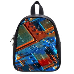 Gray Circuit Board Electronics Electronic Components Microprocessor School Bag (small) by Bakwanart