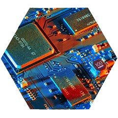 Gray Circuit Board Electronics Electronic Components Microprocessor Wooden Puzzle Hexagon by Bakwanart