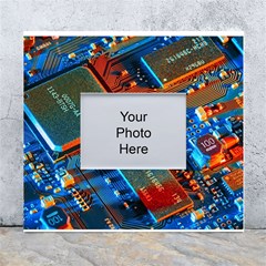 Gray Circuit Board Electronics Electronic Components Microprocessor White Wall Photo Frame 5  X 7  by Bakwanart