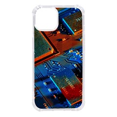 Gray Circuit Board Electronics Electronic Components Microprocessor Iphone 14 Tpu Uv Print Case by Bakwanart