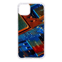 Gray Circuit Board Electronics Electronic Components Microprocessor Iphone 14 Plus Tpu Uv Print Case by Bakwanart