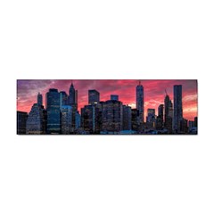 Skyline Sunset United States Reflection Usa,new York Manhattan Sticker (bumper) by Bakwanart