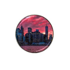 Skyline Sunset United States Reflection Usa,new York Manhattan Hat Clip Ball Marker (10 Pack) by Bakwanart