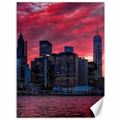 Skyline Sunset United States Reflection Usa,new York Manhattan Canvas 36  X 48  by Bakwanart