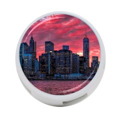 Skyline Sunset United States Reflection Usa,new York Manhattan 4-port Usb Hub (two Sides) by Bakwanart