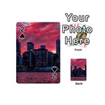 Skyline Sunset United States Reflection Usa,new York Manhattan Playing Cards 54 Designs (Mini) Front - Spade2