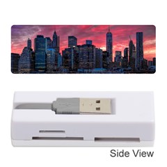 Skyline Sunset United States Reflection Usa,new York Manhattan Memory Card Reader (stick) by Bakwanart