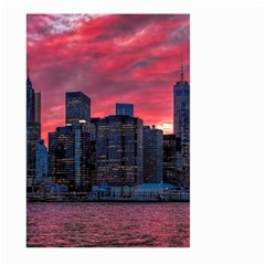 Skyline Sunset United States Reflection Usa,new York Manhattan Large Garden Flag (two Sides) by Bakwanart