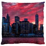 Skyline Sunset United States Reflection Usa,new York Manhattan Standard Premium Plush Fleece Cushion Case (Two Sides) Front