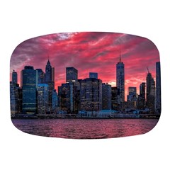 Skyline Sunset United States Reflection Usa,new York Manhattan Mini Square Pill Box by Bakwanart