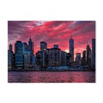 Skyline Sunset United States Reflection Usa,new York Manhattan Crystal Sticker (A4) Front