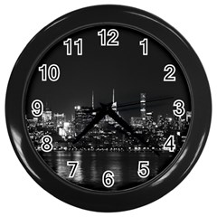 Photography Of Buildings New York City  Nyc Skyline Wall Clock (black) by Bakwanart