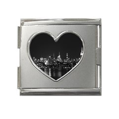 Photography Of Buildings New York City  Nyc Skyline Mega Link Heart Italian Charm (18mm) by Bakwanart