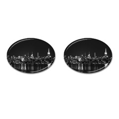 Photography Of Buildings New York City  Nyc Skyline Cufflinks (oval) by Bakwanart