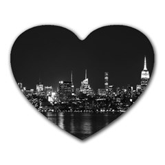 Photography Of Buildings New York City  Nyc Skyline Heart Mousepad by Bakwanart