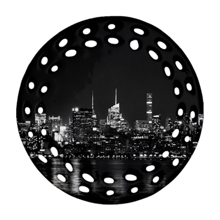 Photography Of Buildings New York City  Nyc Skyline Ornament (Round Filigree)