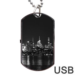 Photography Of Buildings New York City  Nyc Skyline Dog Tag Usb Flash (two Sides) by Bakwanart