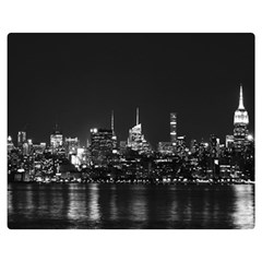 Photography Of Buildings New York City  Nyc Skyline Two Sides Premium Plush Fleece Blanket (medium) by Bakwanart