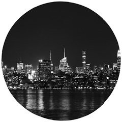 Photography Of Buildings New York City  Nyc Skyline Wooden Puzzle Round by Bakwanart