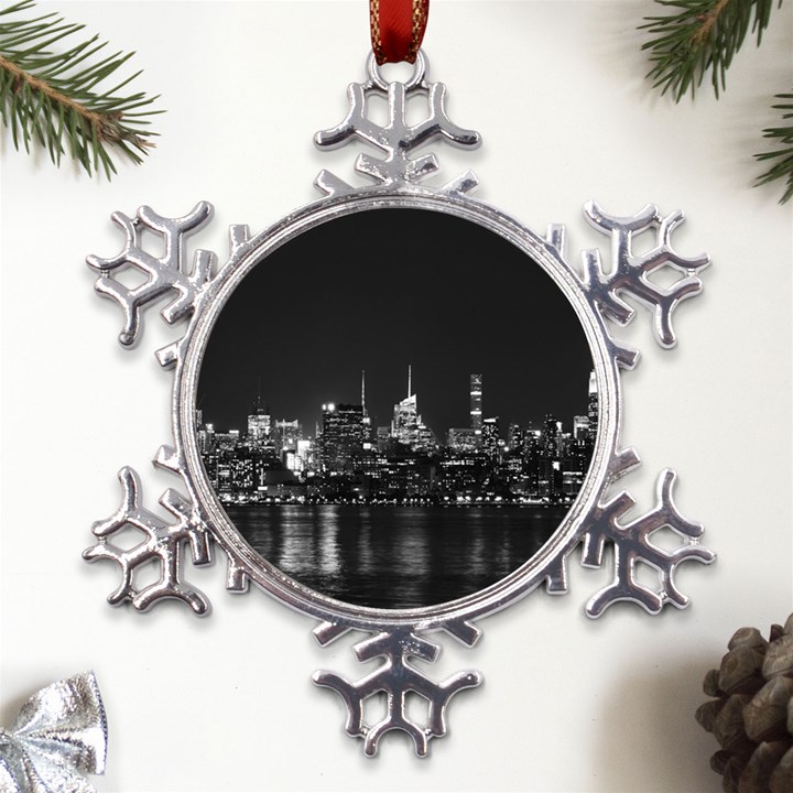 Photography Of Buildings New York City  Nyc Skyline Metal Large Snowflake Ornament