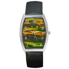 Landscape Usa Nature Washington State Trees Field Palouse Barrel Style Metal Watch by Bakwanart