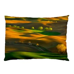 Landscape Usa Nature Washington State Trees Field Palouse Pillow Case by Bakwanart