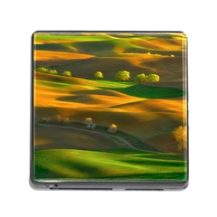 Landscape Usa Nature Washington State Trees Field Palouse Memory Card Reader (square 5 Slot) by Bakwanart