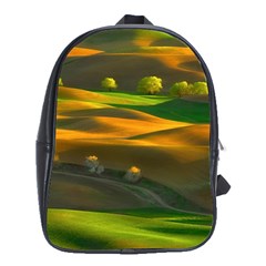 Landscape Usa Nature Washington State Trees Field Palouse School Bag (xl) by Bakwanart