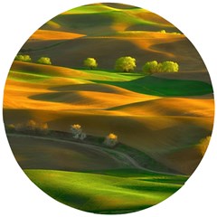 Landscape Usa Nature Washington State Trees Field Palouse Wooden Puzzle Round