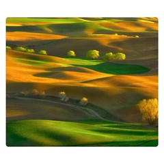 Landscape Usa Nature Washington State Trees Field Palouse Premium Plush Fleece Blanket (small) by Bakwanart