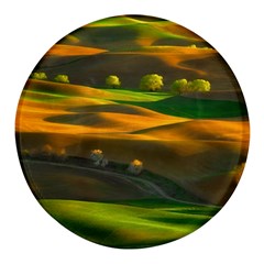 Landscape Usa Nature Washington State Trees Field Palouse Round Glass Fridge Magnet (4 Pack)