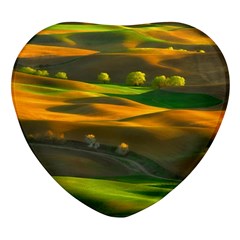 Landscape Usa Nature Washington State Trees Field Palouse Heart Glass Fridge Magnet (4 Pack) by Bakwanart