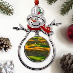 Landscape Usa Nature Washington State Trees Field Palouse Metal Snowman Ornament