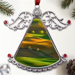 Landscape Usa Nature Washington State Trees Field Palouse Metal Angel With Crystal Ornament