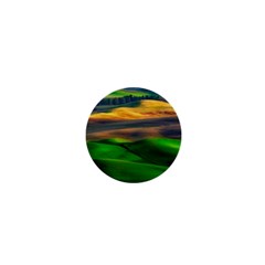 Grassland Nature Palouse Green Field Hill Sky Butte 1  Mini Magnets by Bakwanart