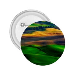 Grassland Nature Palouse Green Field Hill Sky Butte 2 25  Buttons by Bakwanart