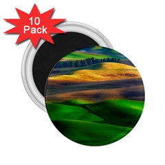 Grassland Nature Palouse Green Field Hill Sky Butte 2 25  Magnets (10 Pack)  by Bakwanart