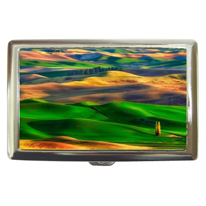 Grassland Nature Palouse Green Field Hill Sky Butte Cigarette Money Case