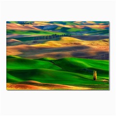 Grassland Nature Palouse Green Field Hill Sky Butte Postcards 5  X 7  (pkg Of 10) by Bakwanart