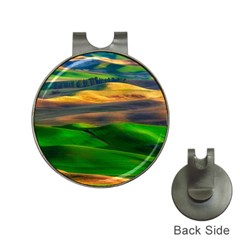 Grassland Nature Palouse Green Field Hill Sky Butte Hat Clips With Golf Markers by Bakwanart