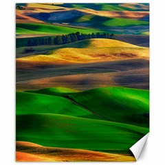 Grassland Nature Palouse Green Field Hill Sky Butte Canvas 8  X 10  by Bakwanart