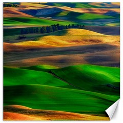 Grassland Nature Palouse Green Field Hill Sky Butte Canvas 20  X 20  by Bakwanart