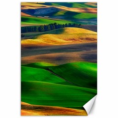 Grassland Nature Palouse Green Field Hill Sky Butte Canvas 24  X 36  by Bakwanart