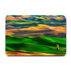 Grassland Nature Palouse Green Field Hill Sky Butte Small Doormat by Bakwanart