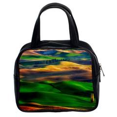 Grassland Nature Palouse Green Field Hill Sky Butte Classic Handbag (two Sides) by Bakwanart