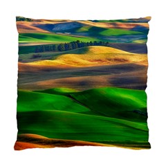 Grassland Nature Palouse Green Field Hill Sky Butte Standard Cushion Case (one Side) by Bakwanart