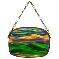 Grassland Nature Palouse Green Field Hill Sky Butte Chain Purse (two Sides) by Bakwanart