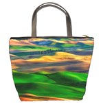 Grassland Nature Palouse Green Field Hill Sky Butte Bucket Bag Back