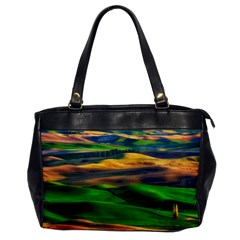 Grassland Nature Palouse Green Field Hill Sky Butte Oversize Office Handbag by Bakwanart