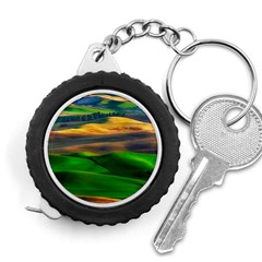 Grassland Nature Palouse Green Field Hill Sky Butte Measuring Tape by Bakwanart